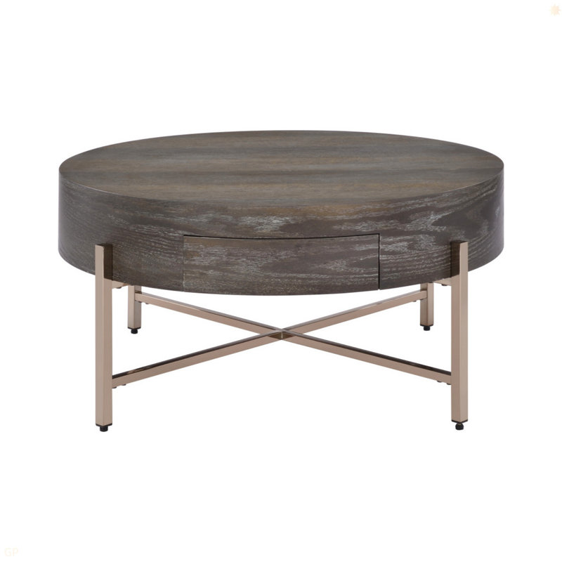 Table basse à tambour avec 1 tiroir