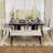 Modern Tufted Linen Upholstered Dining Bench with Rubberwood Legs-120854903