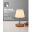Lampe de bureau, imperméable, lampe de bureau sans fil 4000 mah, rechargeable, gradateur tactile, veilleuse à DEL, convient aux jardins, camping, restaurants et maisons (grain de bois, 9,6 pouces)