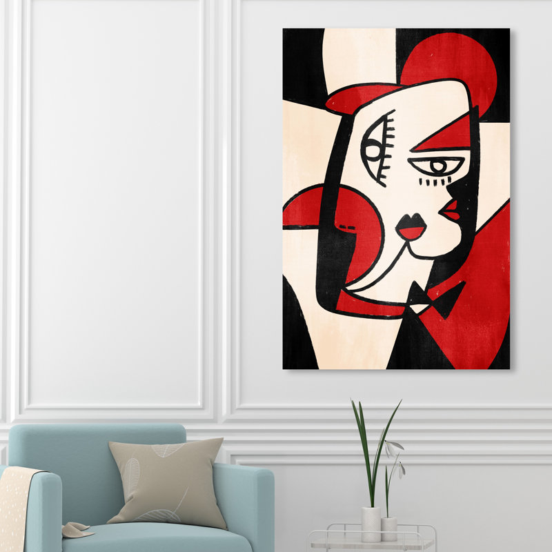 «Femme en pièces», reproduction d'art sur toile blanche moderne à faces géométriques cubistes pour chambre à coucher
