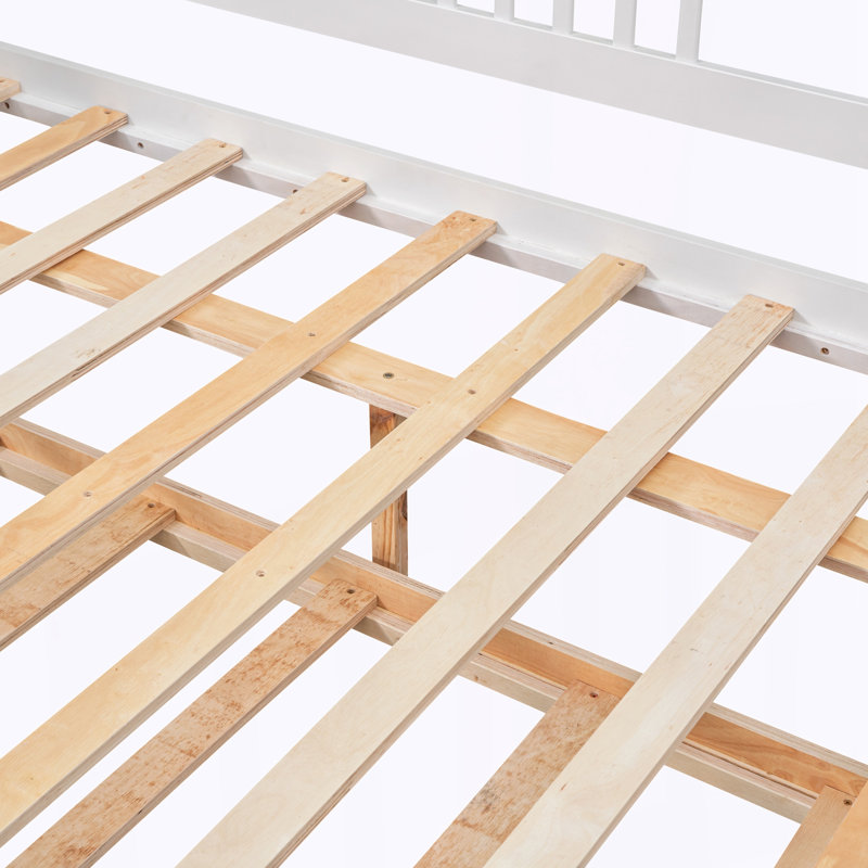Lit double en bois, Blanc