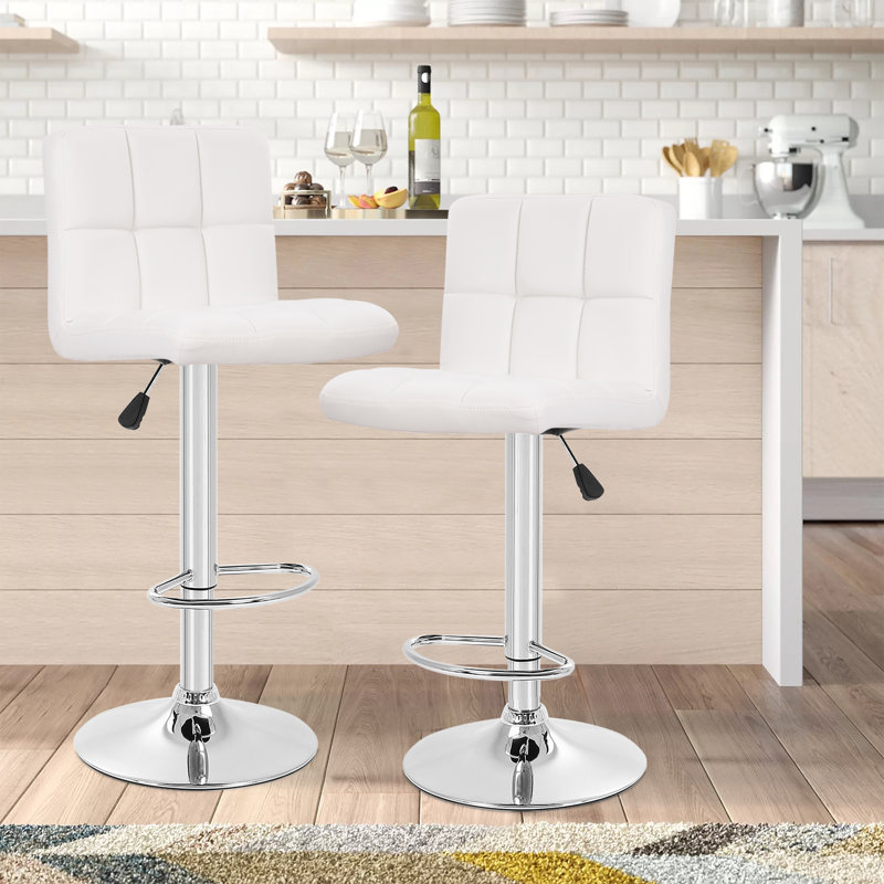 Tabouret pivotant à hauteur réglable Deneena, Blanc