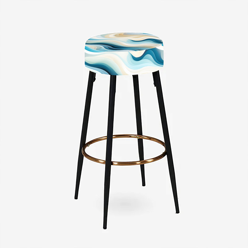 Coastal Harmony - Ensemble de 2 tabourets de bar abstraits
