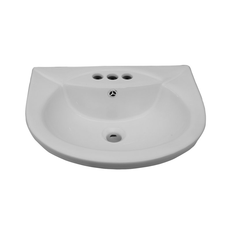 Barclay Banks 17.38'' White Vitreous China Oval Bathroom Sink with Overflow, 4"