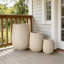 Ensemble de 3 pots à fleurs en forme d'œuf MGO, pots de fleurs d'aspect pierre avec trou de drainage pour patio et jardin-2056144379