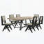 Chaise de salle à manger contemporaine en bois rembourrée (ensemble de 2)