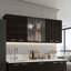 Meuble de rangement mural de cuisine TUHOME Jewlia 150 cm (L) à 6 portes avec égouttoir et étagères ouvertes – Noyer teinté-139024091