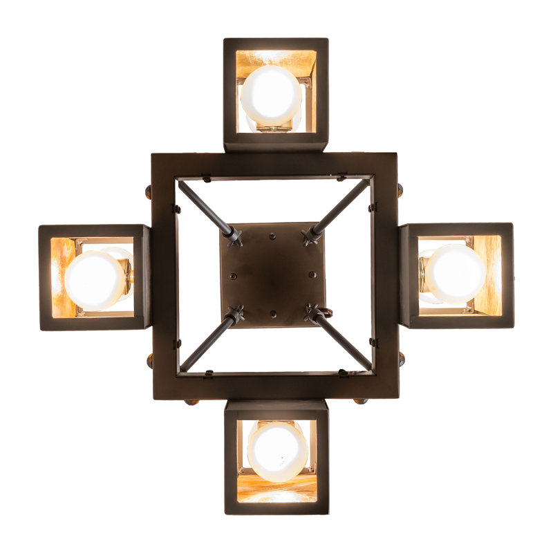 18" Square Hyde Park 4 Light Pendant