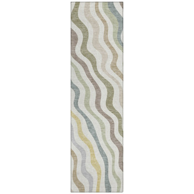 Machine Washable Indoor/Outdoor Chantille ACN2570 Abstract Rug