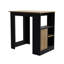Îlot de cuisine H 36 po, trois tablettes de rangement latérales ouvertes et une armoire à pousser, chêne noir / naturel