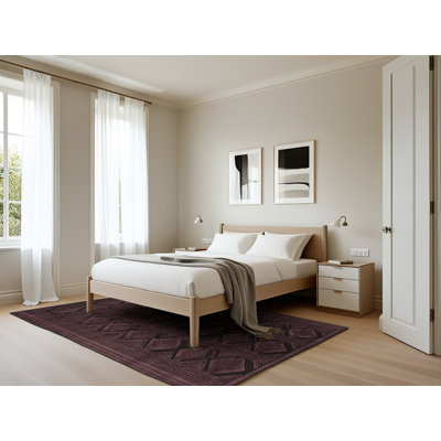 Machine Washable Trellis Brown Area Rug