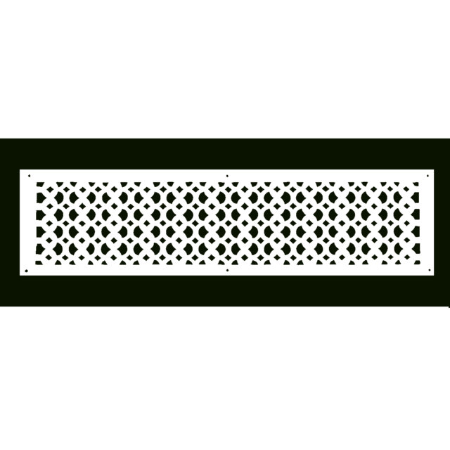 Grille murale en métal, Blanc, 8 po x 24 po