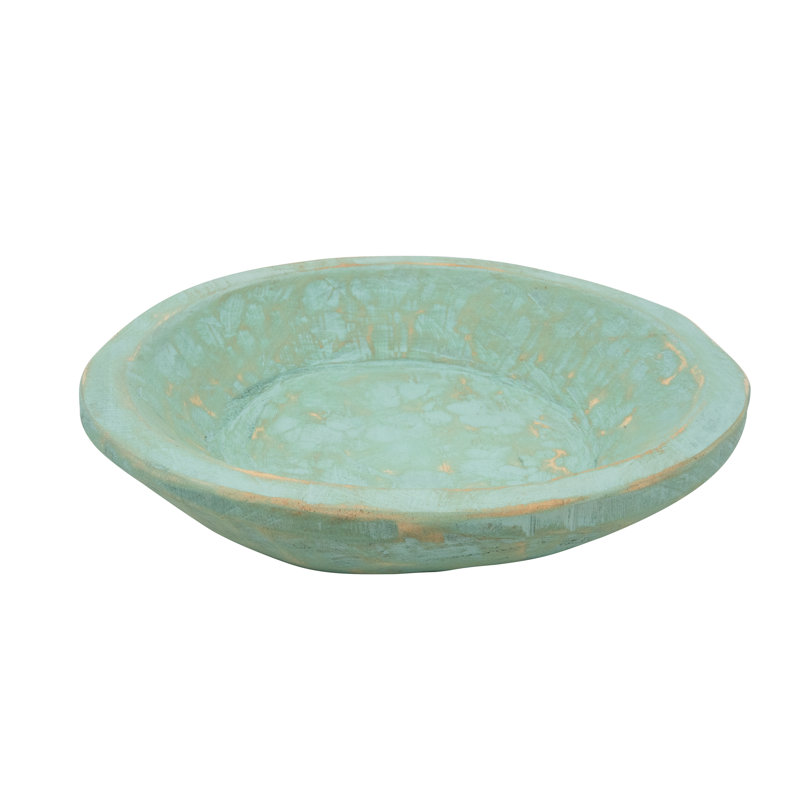 Bol décoratif rond en bois Tuba Rustic, Menthe
