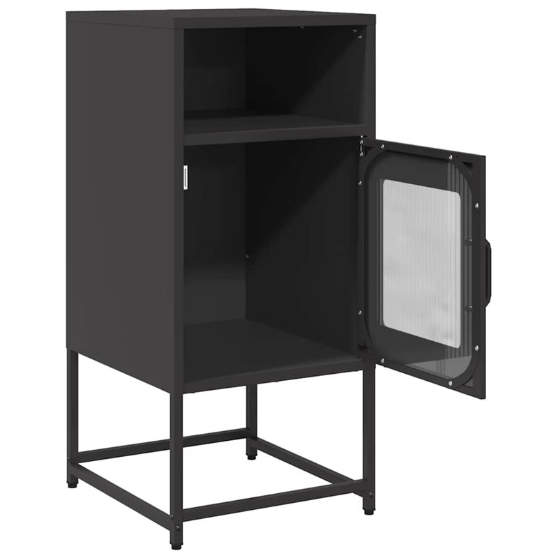 Beautrice 36cm W Steel Bedside Table, Black