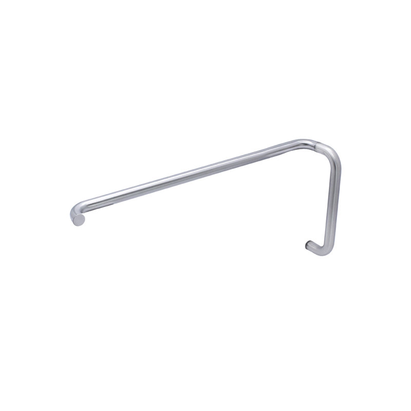 FHC TBRN8X18BN Brushed Nickel Pull Handle And Towel Bar Combo, Brass Material, 8" Handle Center to Center, 1/4" To 1/2" Glass Thickness