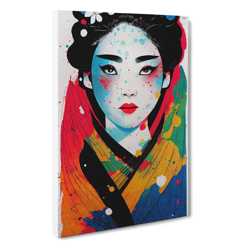 Geisha Paint Drip No.2 - Wrapped Canvas, 50cm H x 35cm W x 3cm D