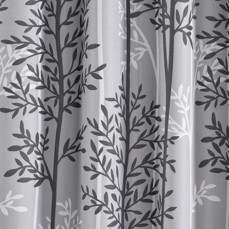 Linear Tree Curtain Pair, Gray, 38"W x 84"L