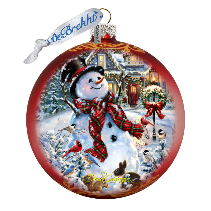 Holiday Splendor 5'' Handmade Glass Ball Ornament