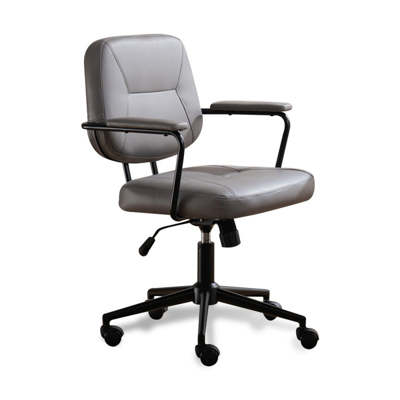 Black Hight adjustable Microfiber Leather + Steel Office Chair, Gray