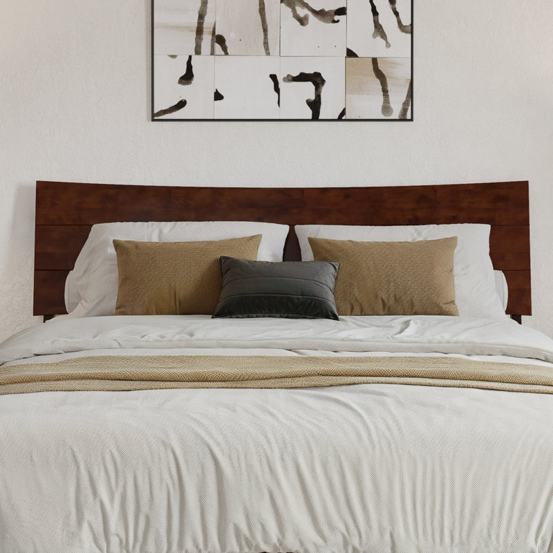 Harlowe Wood Platform Bed with Trundle, Walnut, Queen