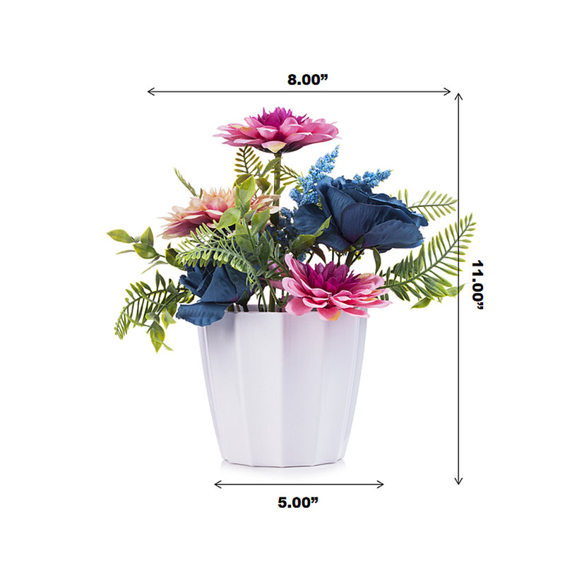 Pièce maîtresse pivoine Dahlia en pot, Rose / bleu