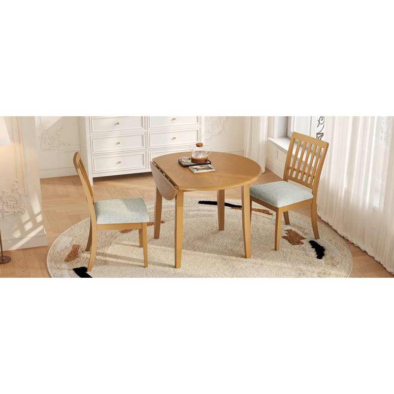Ensemble de table de salle à manger 3 pièces peu encombrant en bois de style moderne, idéal pour les petits espaces