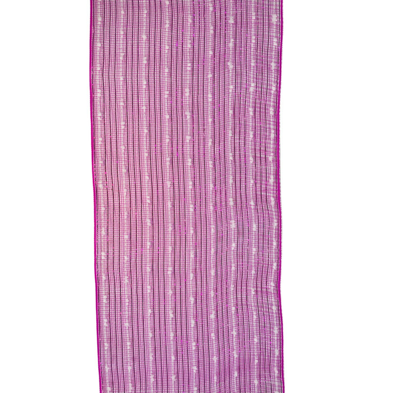 Ruban en polyester et feuille de coton rose chaud 10,5 po x 10 po, Rose vif