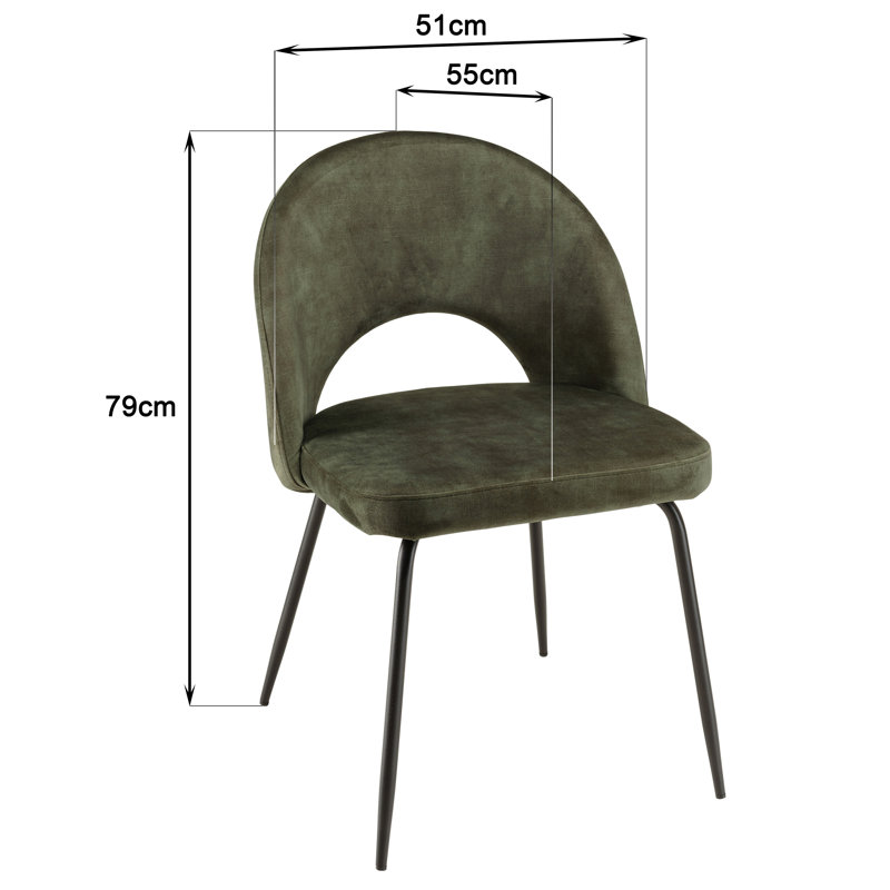 Luanna 47cm H Velvet Upholstered Side Chair, Green