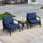 Polett Teak Outdoor Two-person Patio Set With Cushions And Side Table-140090766-140090765