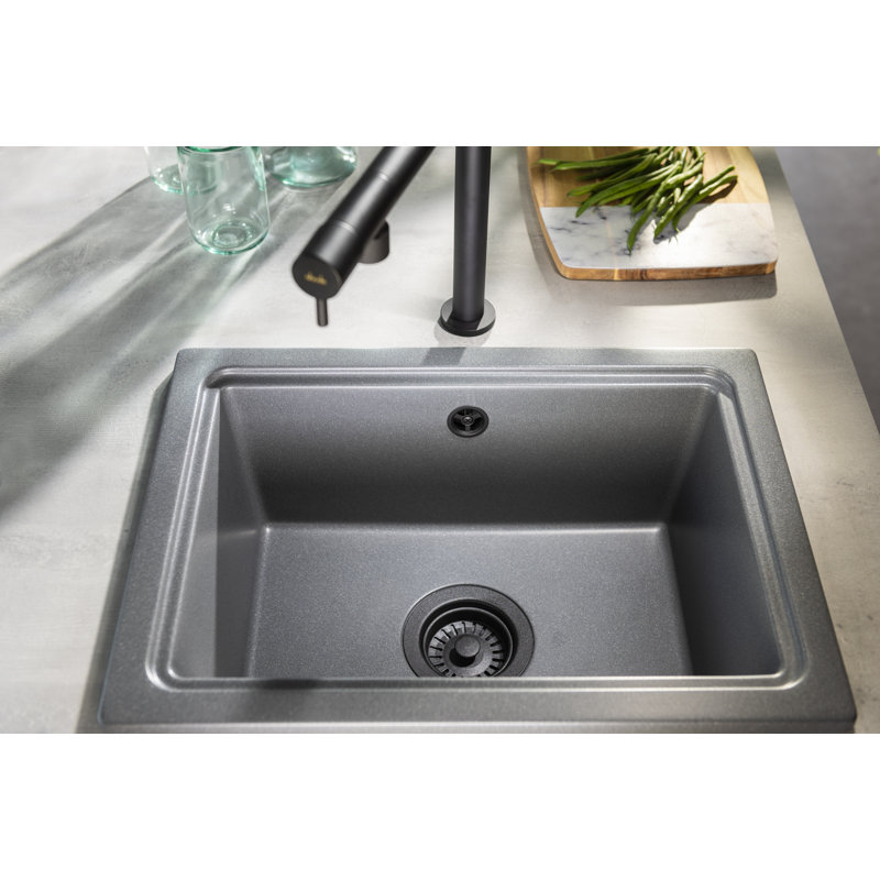Round Sink Overflow, Matt Black