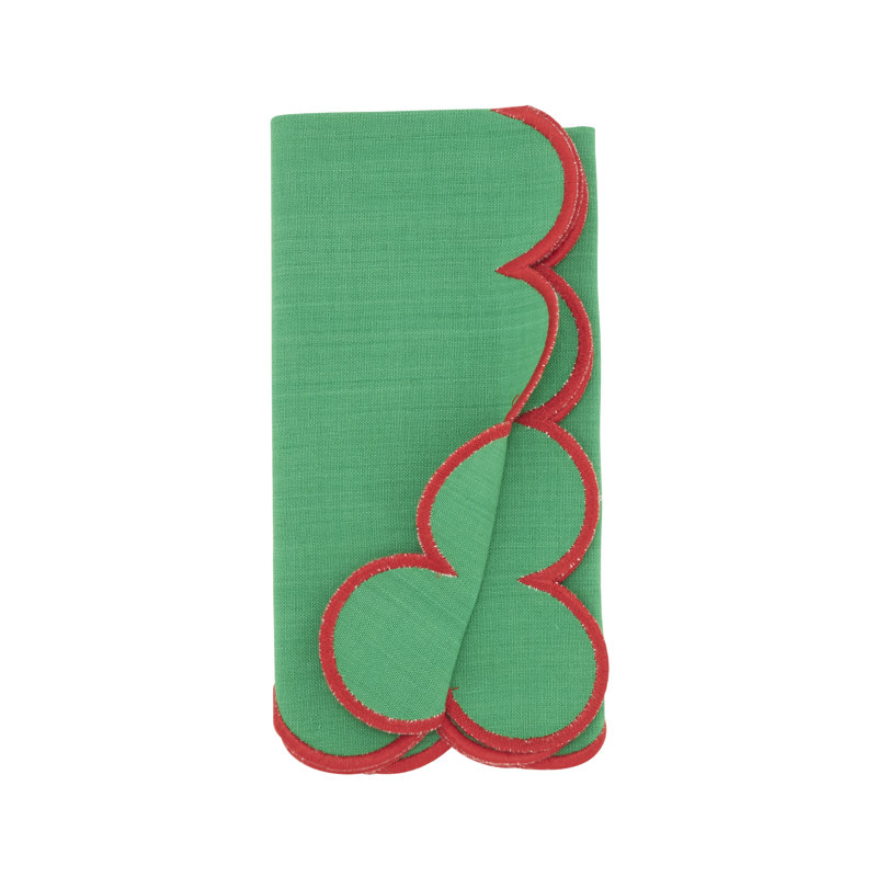 Sweet Edge Scalloped Napkin (Set of 4), Green