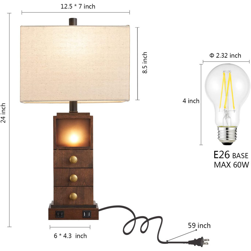 Lampe de table en bois Katsuya