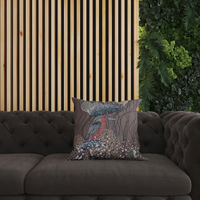 Coussin décoratif réversible Bird / Umbrella