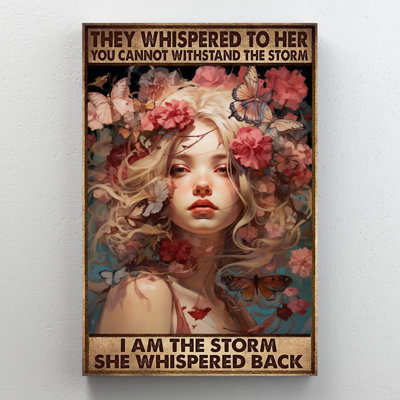 «Woman I Am The Storm», reproduction d'art graphique sur toile tendue