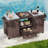 Outdoor Kitchen Island, Solid Rolling Bar Cart with Stainless Steel Top & Storage Cabinet Drawer for Large Big Green Egg, Kamado Joe-1088324823