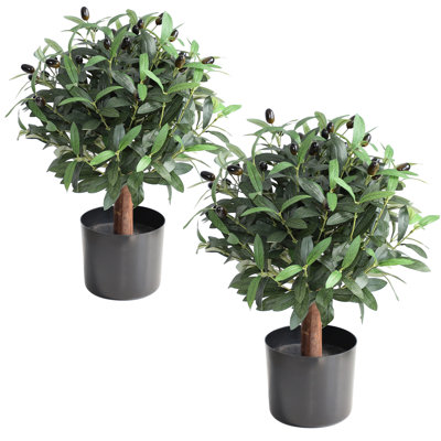 Ensemble de 2 plantes topiaires artificielles avec pot