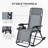 2 Pieces Outdoor Rocking Chairs, Foldable Reclining Zero Gravity Lounge Rocker With Pillow, Cup & Phone Holder, Combo Design With Folding Legs, Gray-1306060314