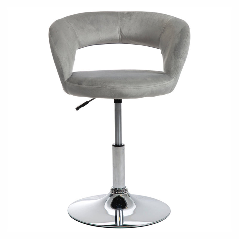 Giselle Contemporary Vanity Chair with 360 Degree Swivel, Makeup Vanity Seat with Adjustable Height, Cool Gray