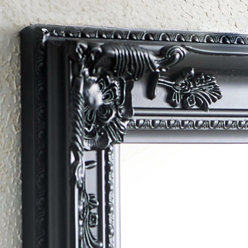 Vigue Wood Flat Floor Mirror, Black