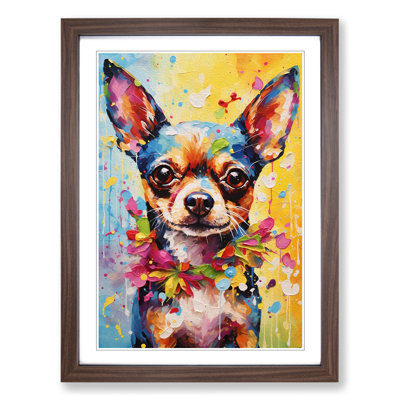 Chihuahua Action No.2 - Single Picture Frame Print on Wood