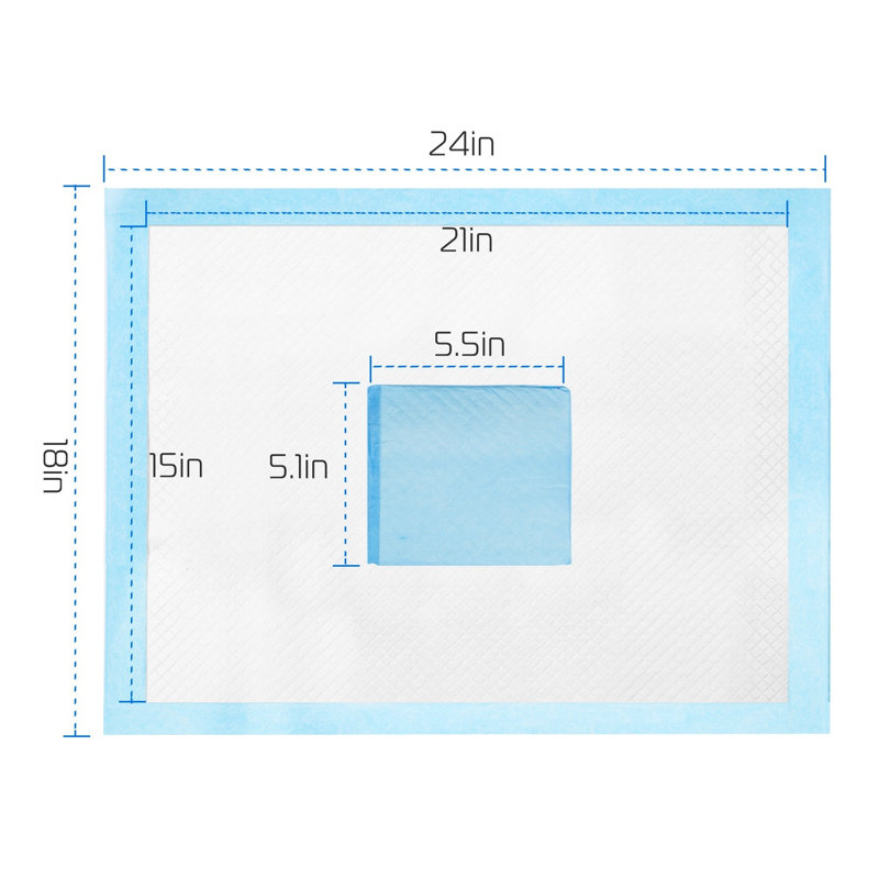 24 po x 18 po, tapis pour chien, puces, coussins de peluche pour l'entraînement à la propreté (ensemble de 50)