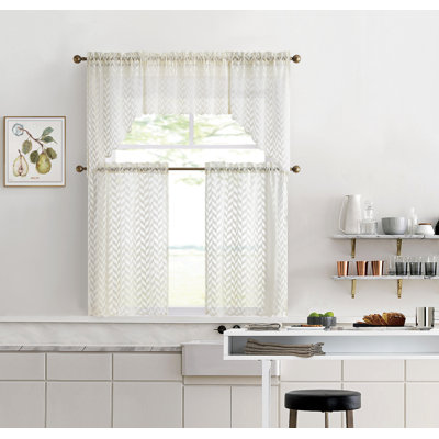 Snowhill Chevron Tailored Kitchen Curtain