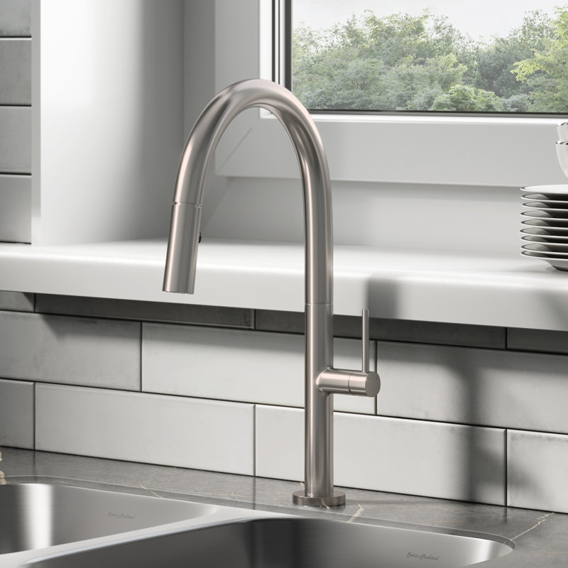 Chalet Single Handle, Pull-Down Kitchen Faucet, Brushed Nickel