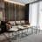 Modern Coffee Table Set (2 Pieces), Light Grey & Black, Larger Table: 39.4 x 20.5 x 19.7 inches, Smaller Table: 17.7 x 20.5 x 17.7 inches | 100% Melamine Coated Particle Board, Sturdy Metal Legs | Industrial Design for Stylish Living Room-402046754