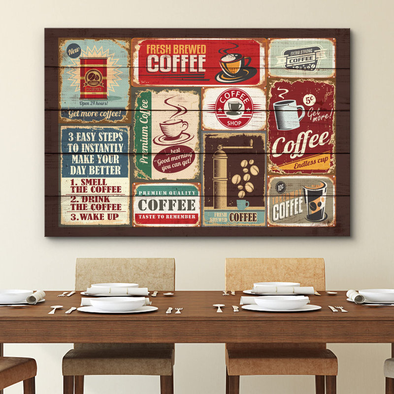 Panneau de bois effet grain de café maisons nourriture et cuisine cuisine Art moderne décoration murale rustique