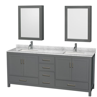 Sheffield 79" Double Bathroom Vanity Base Only