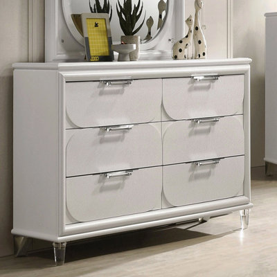 Lareina Contemporary Dresser, Pearl White