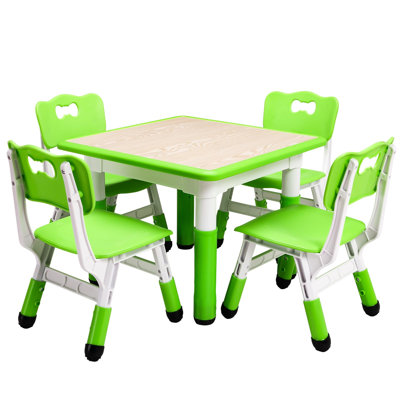 Ensemble de table et chaises pour enfants GarveeHome, bureau à hauteur réglable pour les enfants de 2 à 10 ans (table de bricolage)