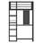 Loft Bed With Desk, Twin Size Metal Loft Bed-1355595333