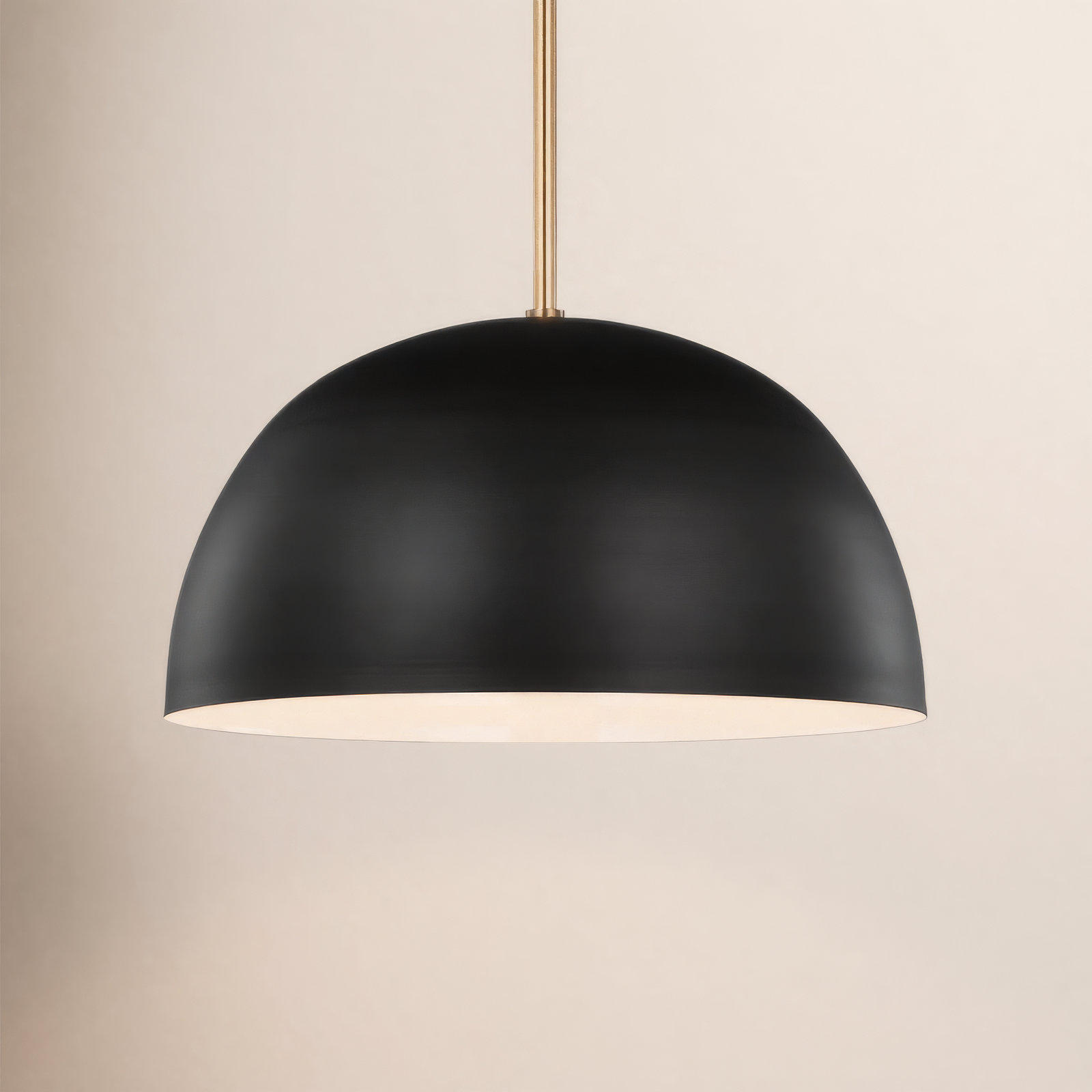 Leona 1 - Light Single Dome Pendant, Black